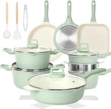 23 Piece Non Stick Cookware Set Pots Pans Lids Oven Safe
