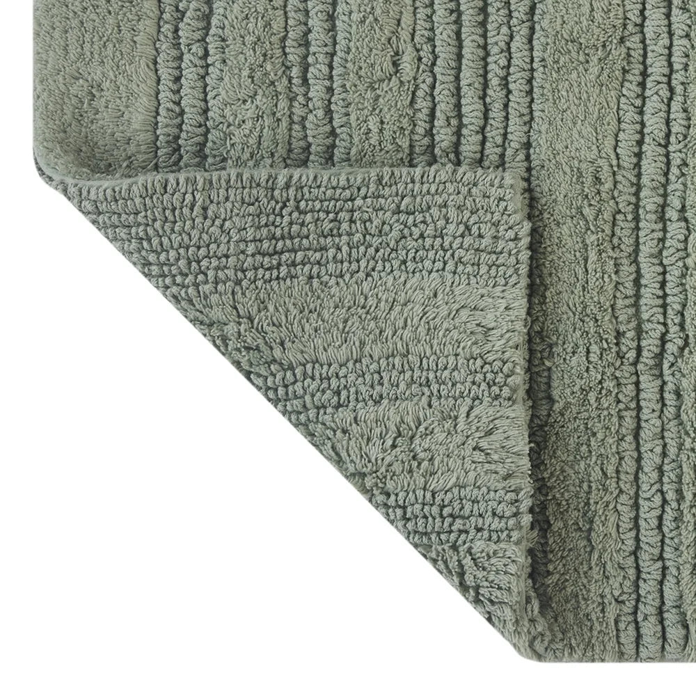 Reversible Cotton Bath Mat Set Ultra Soft Absorbent Machine Washable 2 Piece Rugs Bathroom Floor Protection