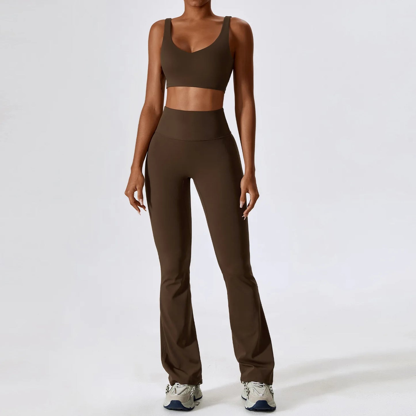 Naked Feeling Stretch Women Shockproof Workout Yoga Clothing Suit Running Quick Dry Tight Yoga Clothing Female Gym Workout Sets