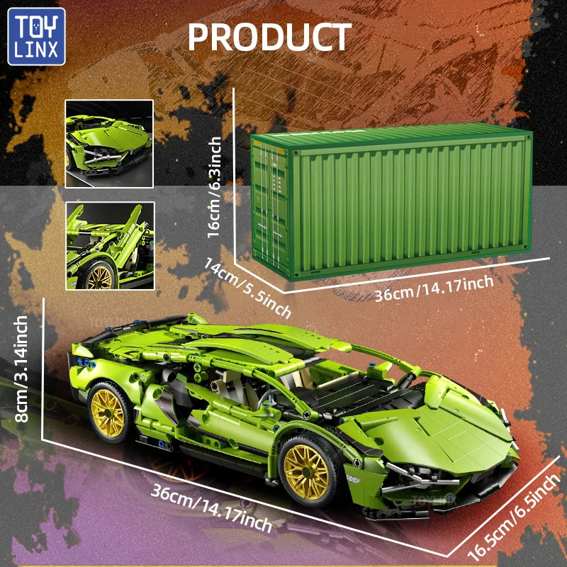 Kbox 3696PCS Supercar Model Building Blocks Toy - Kids' Sports Car Blocks, Gift for Boys, Collectible Building Model