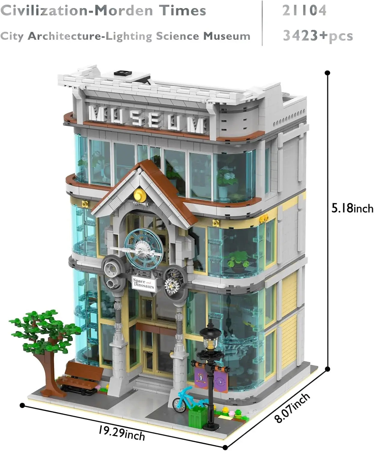 Building Blocks for Adults Science Museum, House Model Display and Collection Office Room Decor, City Technology Construction Se