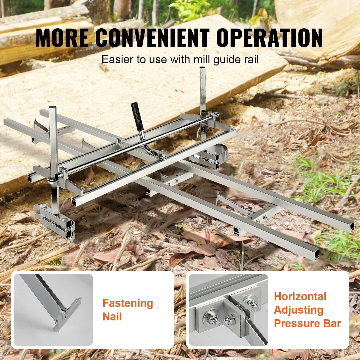 SucceBuy Chainsaw Mill Planking Milling 14-36 Inch Guide Bar Wood Lumber Cutting Portable Sawmill Aluminum Steel Chain Saw Mill
