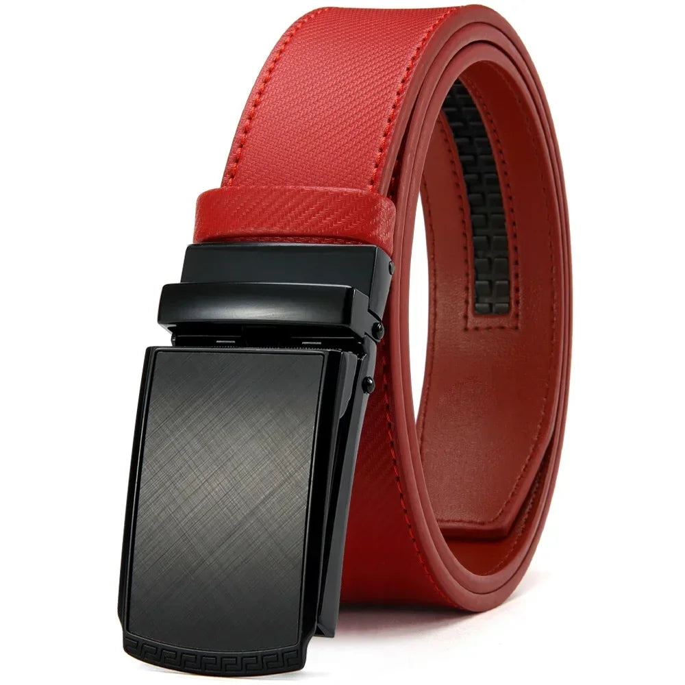 New Mens Belt Automatic Genuine Leather Luxury Belt of Men Male Metal Automatic Buckle Designer High Quality Waist Belt Black