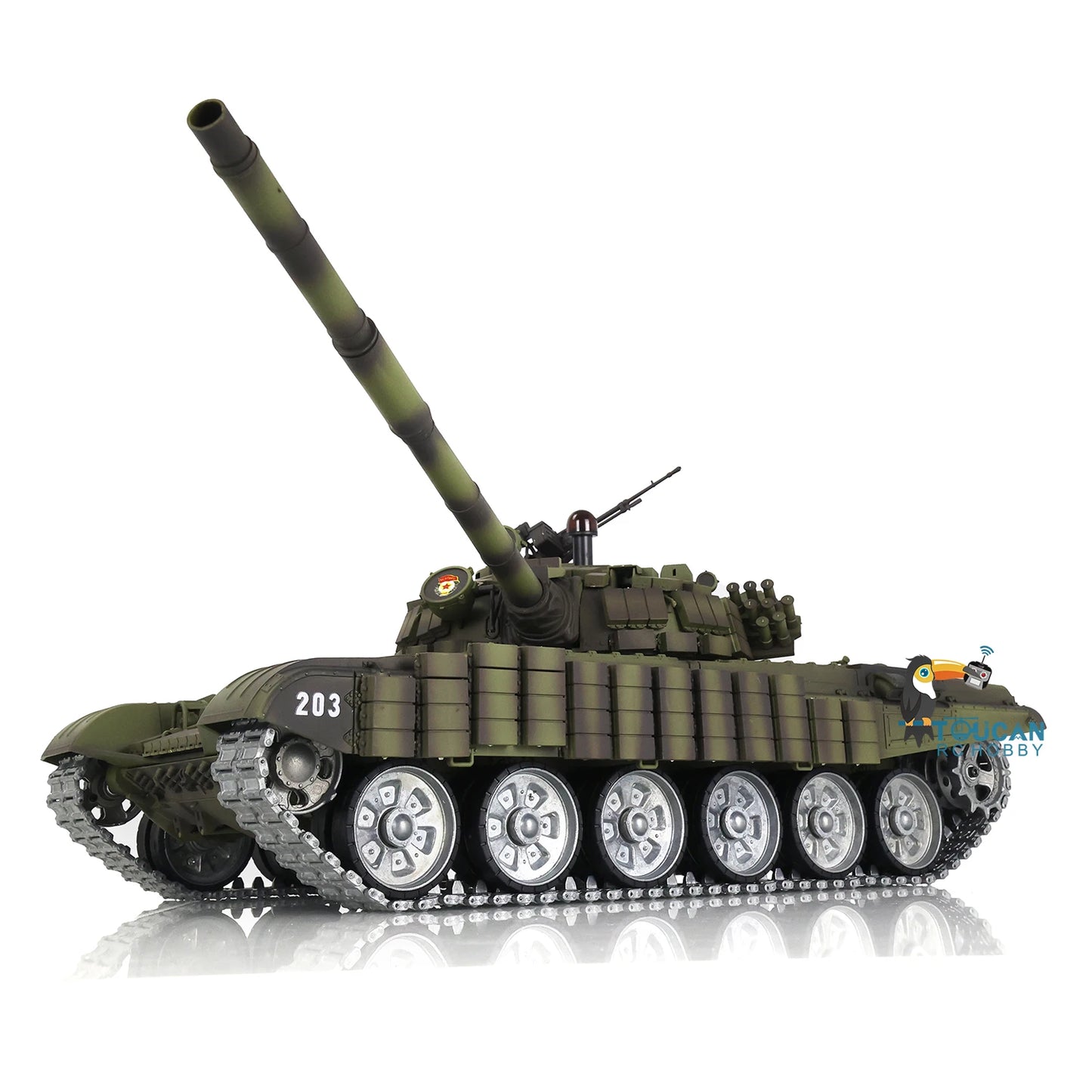 US Stock Heng Long 1/16 RTR T72 RC Battle Tank 7.0 Mainboard Tracked Car Metal Tracks Strong Motor Long 3939 Panzer TH20574