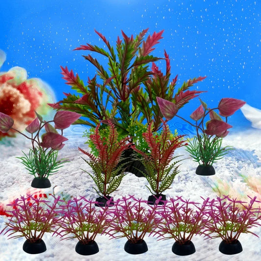 10PC Fish Artificial Aquarium Decor Mixed color Plants Ornament Aquatic Plant Aquarium decration Aquarium stand Peseras