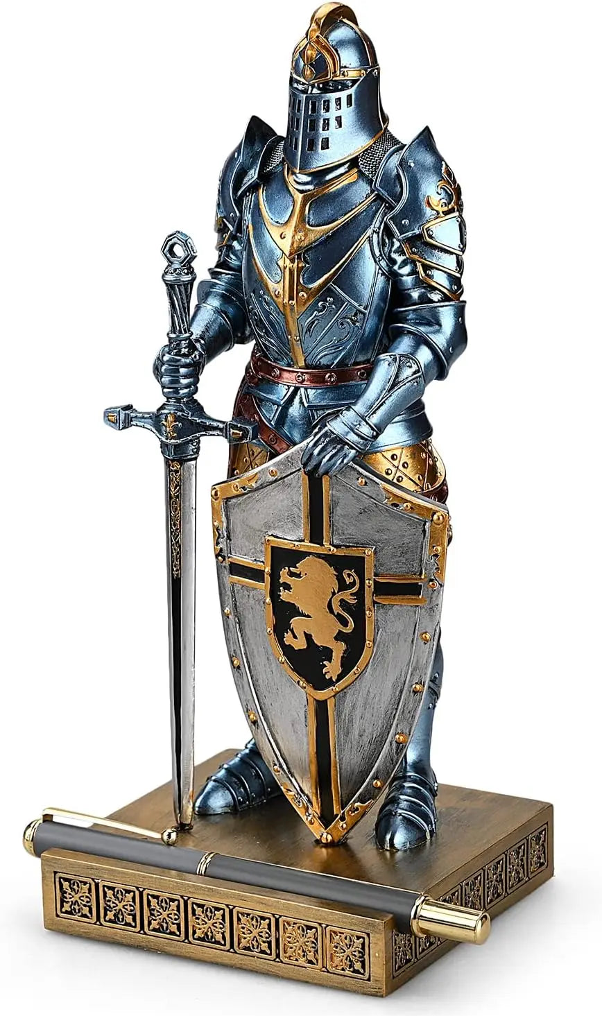 King's Guard decorated Knight statue Desk, desk accessories Pen holder Pen holder Office and home paperweight