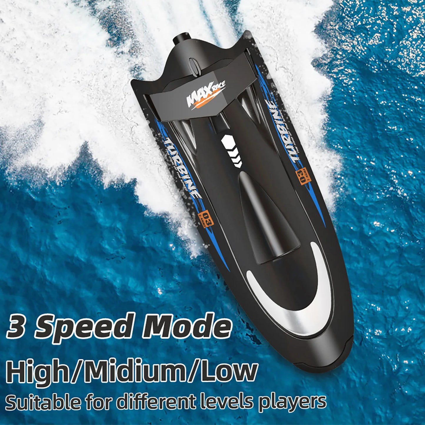 Waterproof 2.4GHz RC Boat 30km/h Remote Control Ship for Kids Children Adults Holiday Birthday Party Gifts
