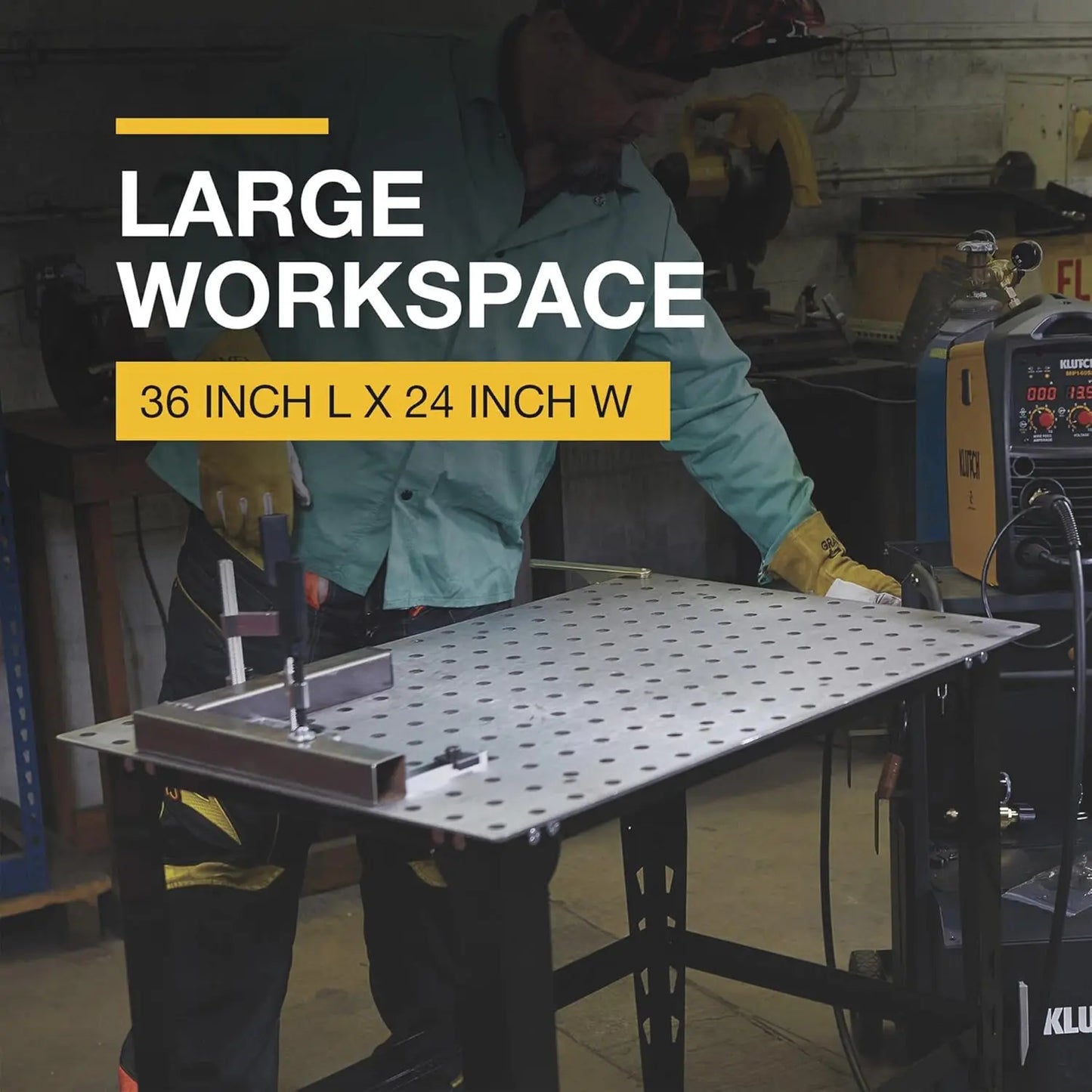 Steel Welding Table with Tool Kit - 36in.L x 24in.W x 33 1/4in.H