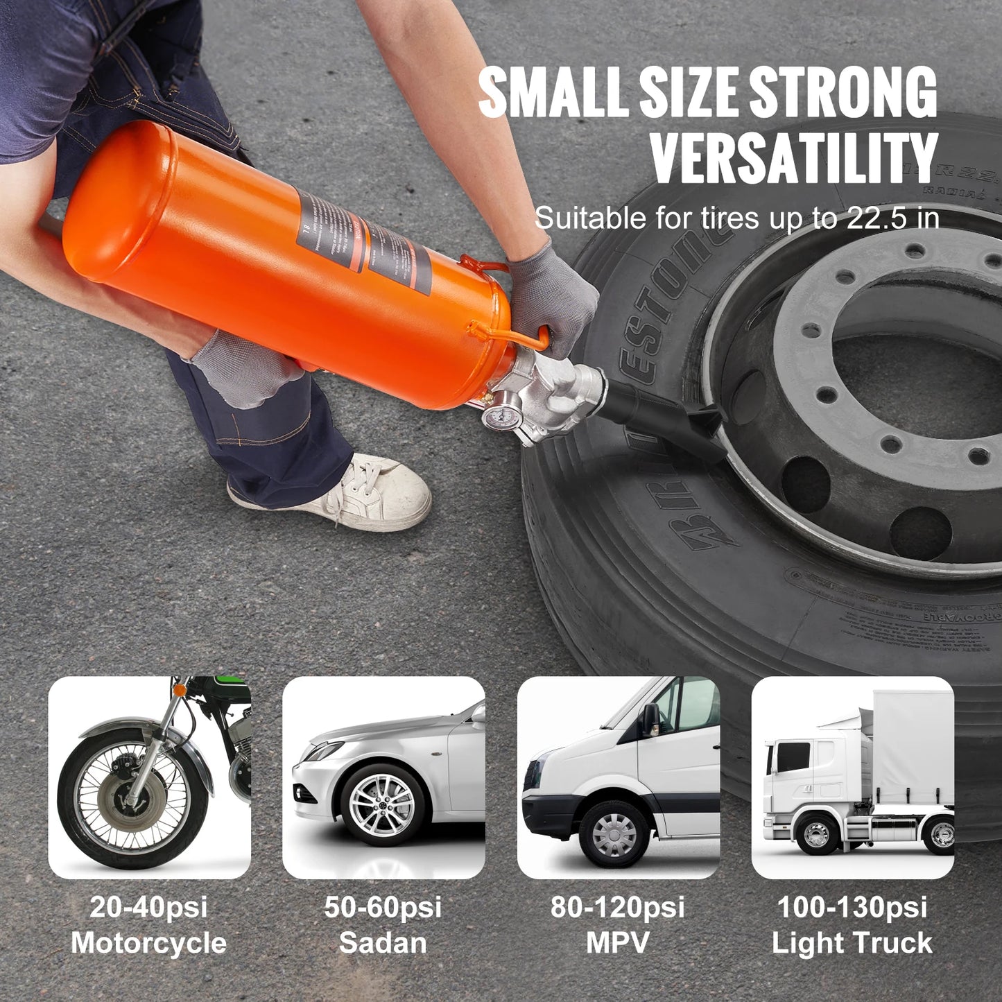 SucceBuy Tire Bead Seater 8L Air Tire Bead Blaster 120 PSI Handheld Bead Bazooka Upgraded Portable Tire Inflator Tool for Truck