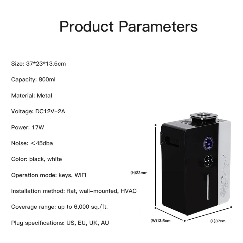 Namste 6000sq./ft. Commercial Aroma Diffuser Hotel Diffuser Fragrance Advanced Automatic Timing Fragrance Machine WiFi Control