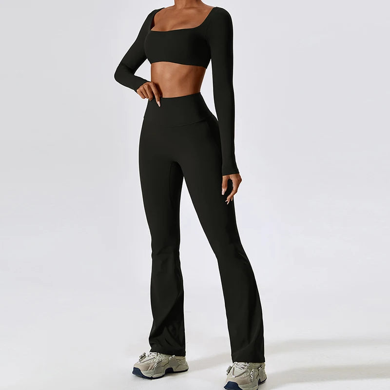 Naked Feeling Stretch Women Shockproof Workout Yoga Clothing Suit Running Quick Dry Tight Yoga Clothing Female Gym Workout Sets