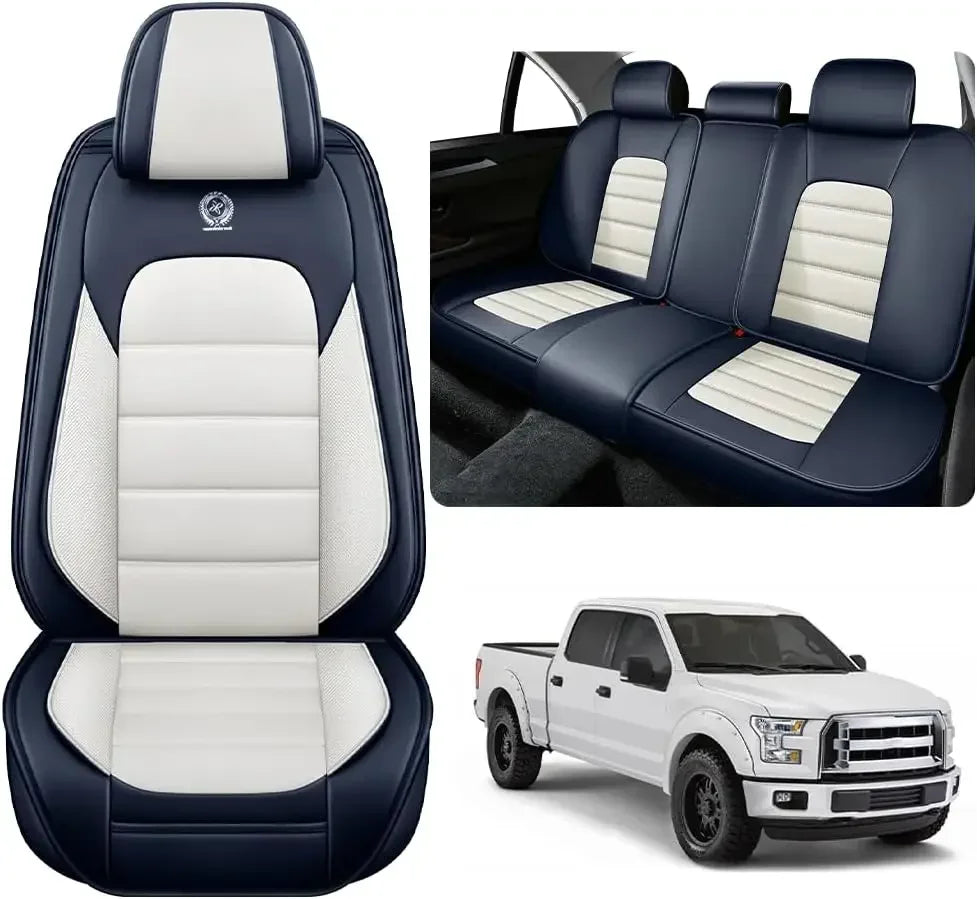 Seat Covers Fit for Toyota Tacoma 2006-2024, Waterproof Nappa Leather Full Coverage Truck Seat Cover, Muscle Sport Style Auto In
