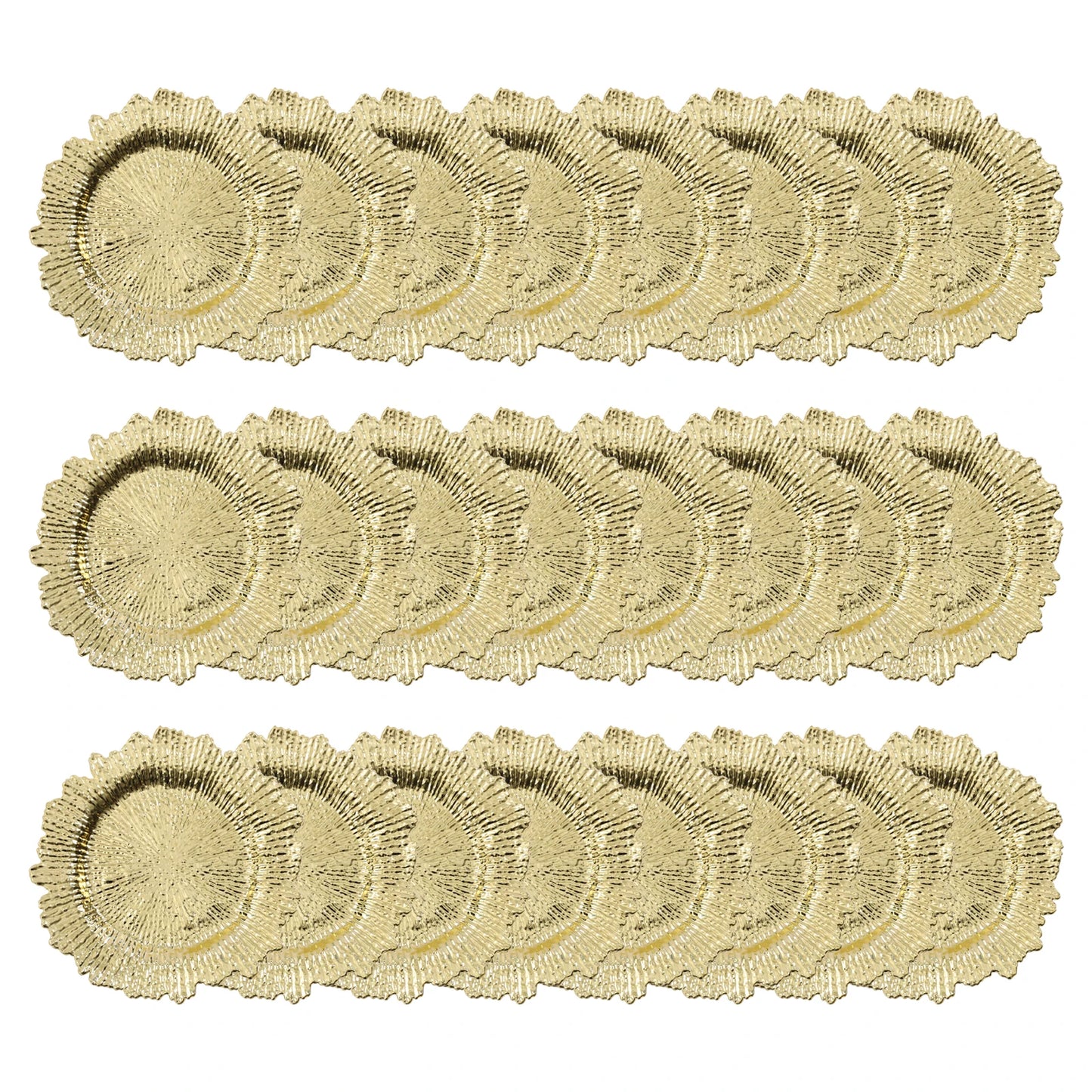 Serving Charger Plates, Wear-Resistant PP, Spill-Proof, Coral Reef Pattern, Easy to Clean and Stackable