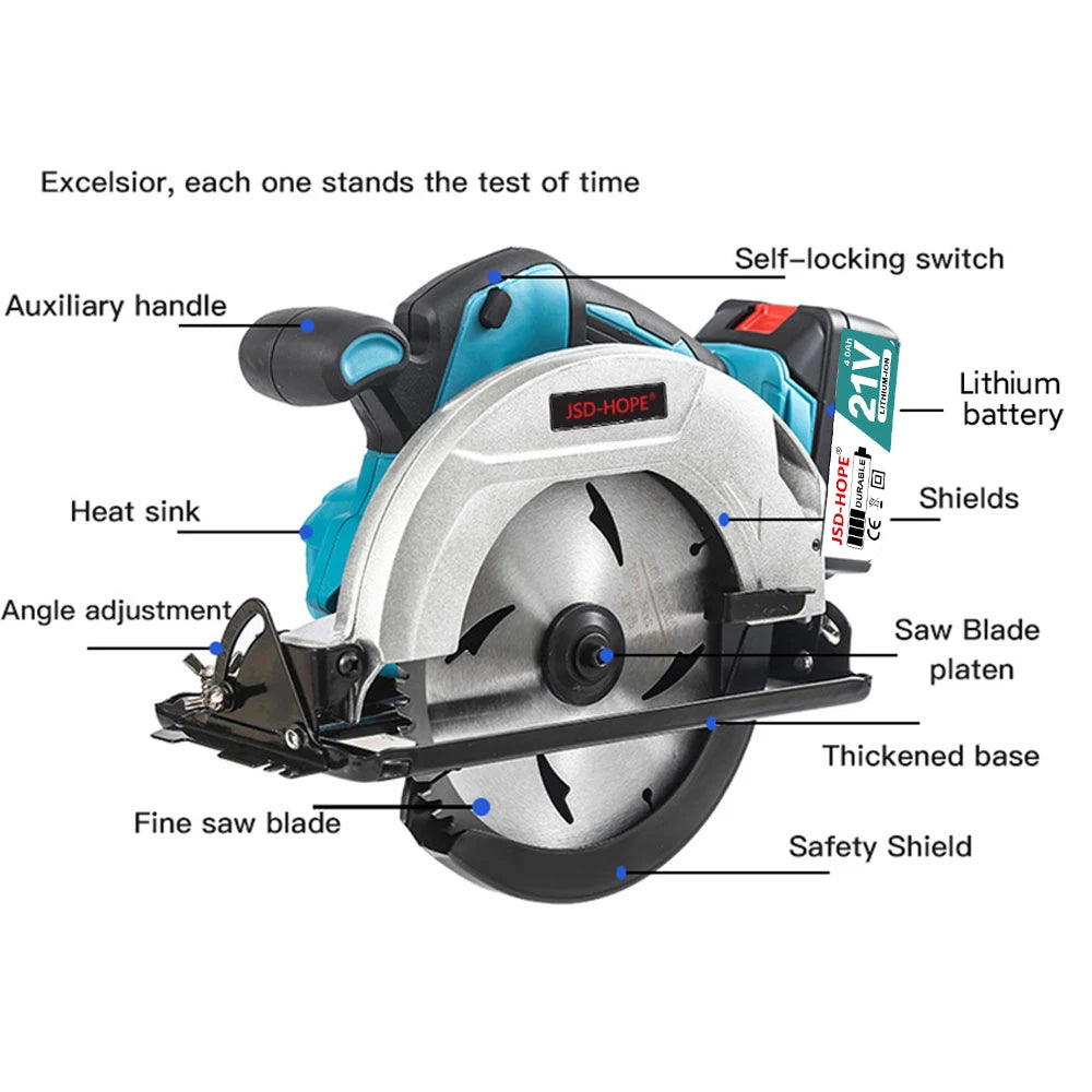 Brushless lithium electric circular saw 7 inch rechargeable portable woodworking saw stone cutting machine flip disc cutting saw
