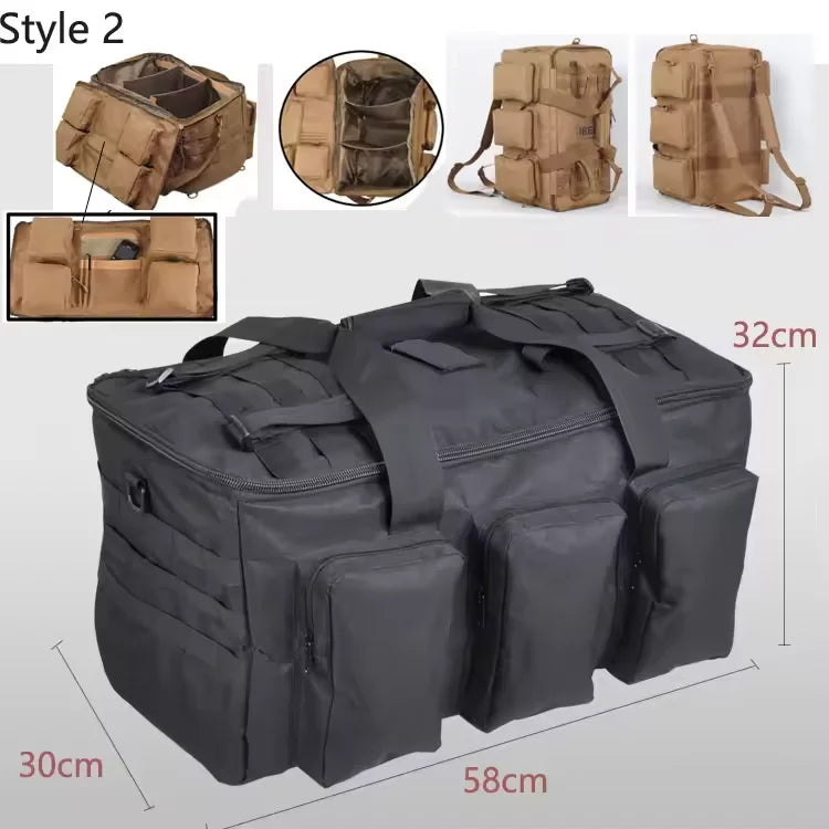 55L Luggage Duffel Bag Camping Backpack Tactical Large Bags Men's Hiking Travel Mountaineering Trip Utility Gym Weekend Duffle