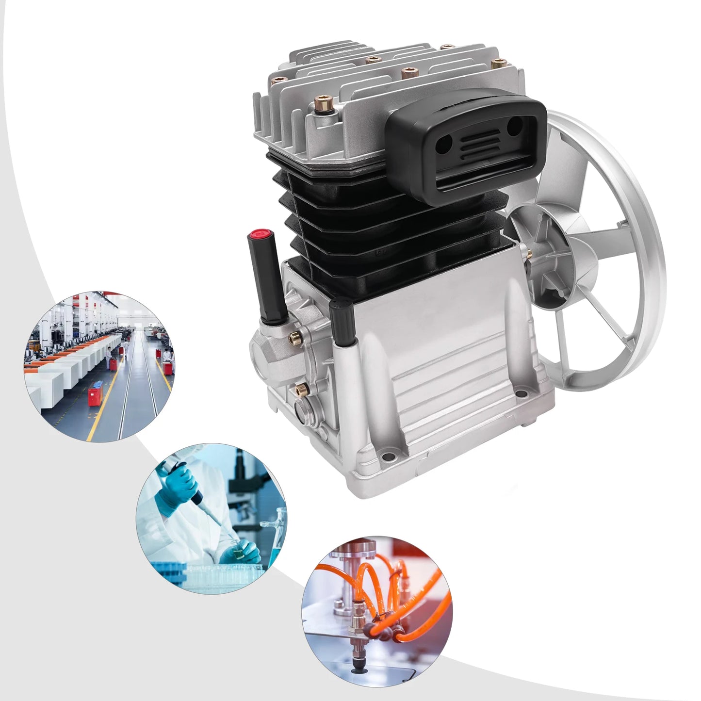 Air Compressor Head 3hp Compressor Pump Head 2 Cylinders Piston Compressor Gas Conveying Refrigeration