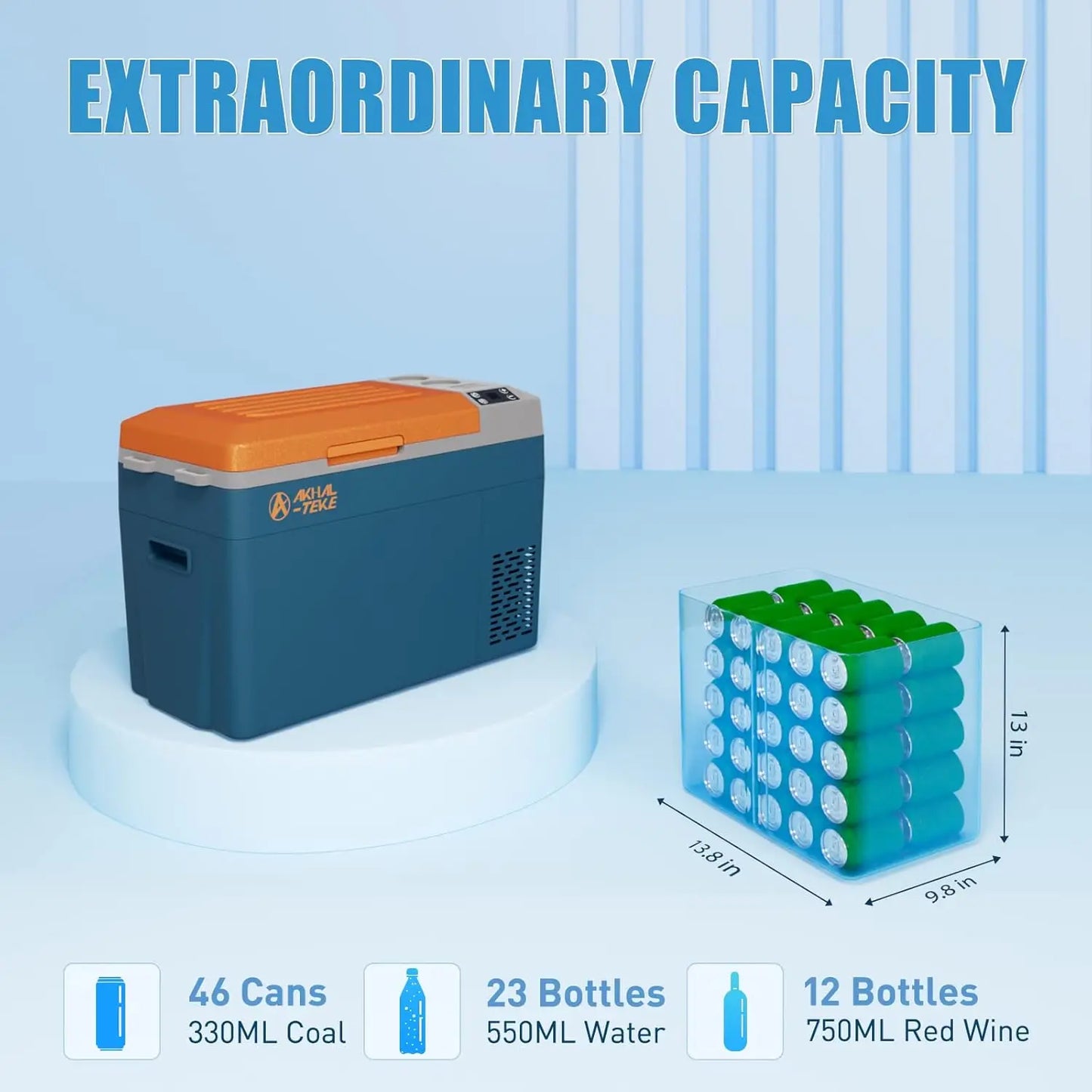 12 Volt Refrigerator, 32 Quart(30L) Portable Refrigerator Freezer(-7℉~50℉) APP Control Car Fridge Cooler with Compressor 12/24V