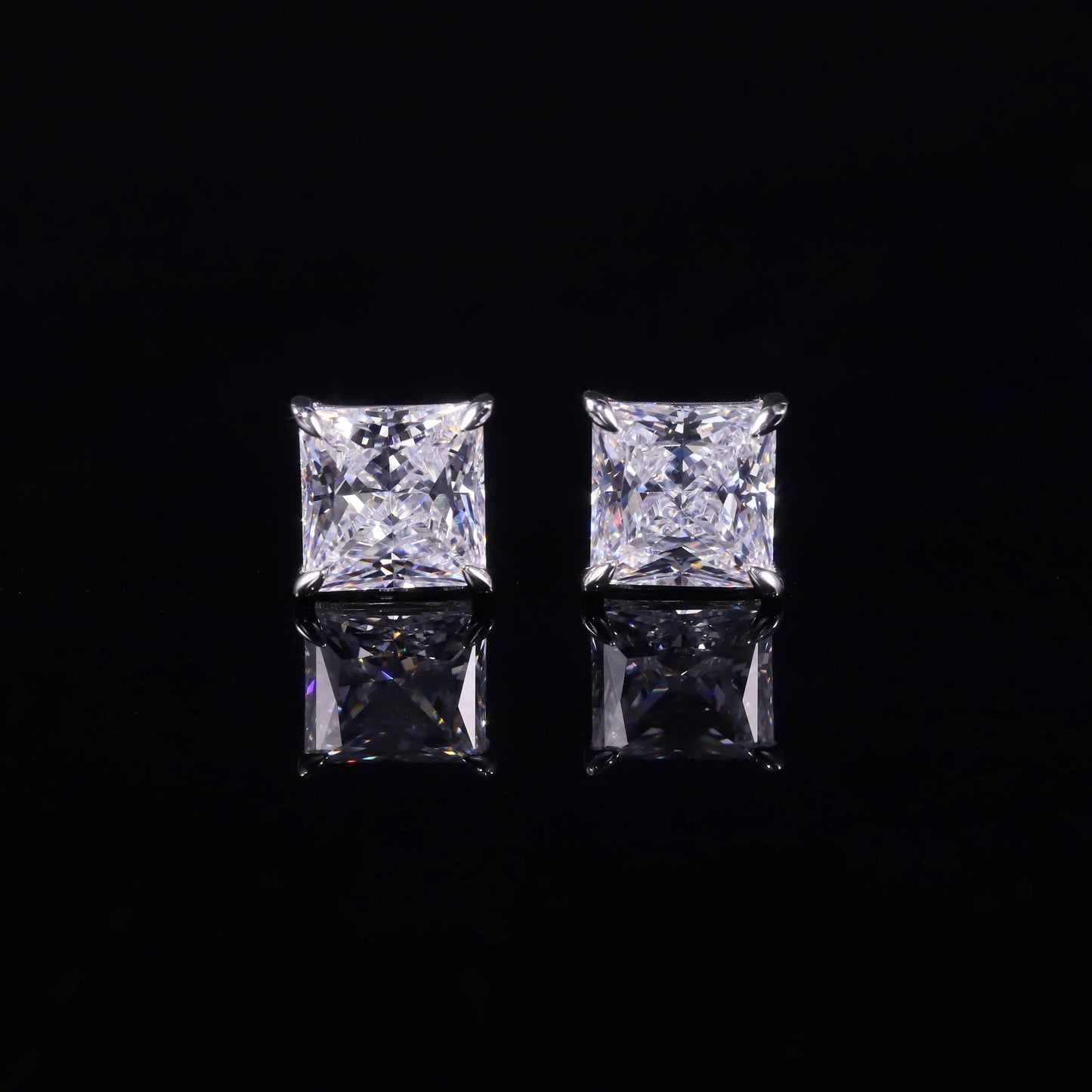 Gems Ballet Moissanite Studs 0.4to3ct D Color 925 Silver