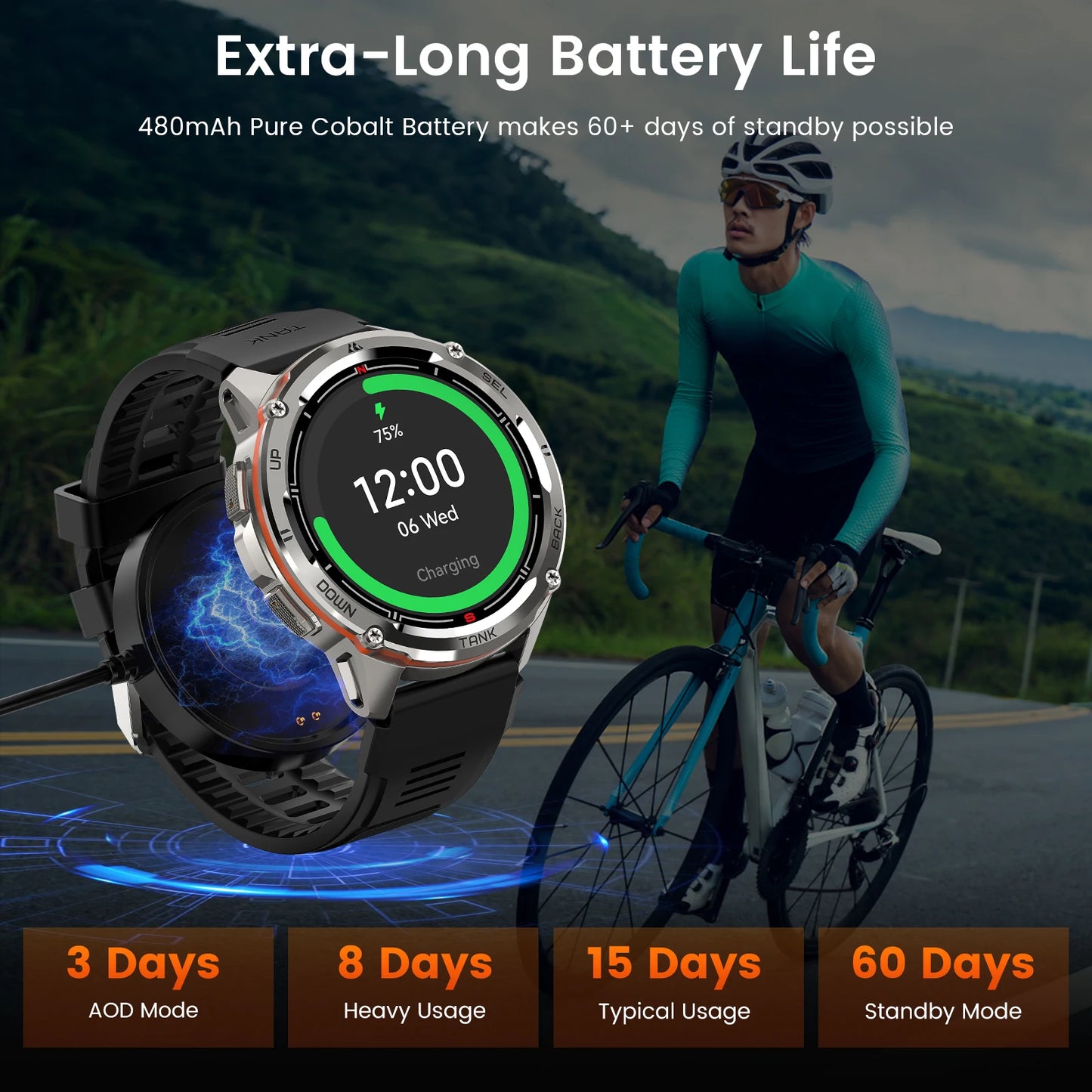2024 NEW KOSPET TANK T3 Ultra GPS Smart Watches For Men Smartwatch Women Waterproof Electronic Fitness Digital Bluetooth Watches