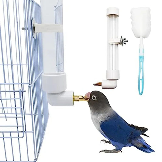 Automatic Parrot Water Dispenser 130ML Bird Water Bottle with Cleaning Brush Cage Accessories Drinker Bowl Fountain for Parakee