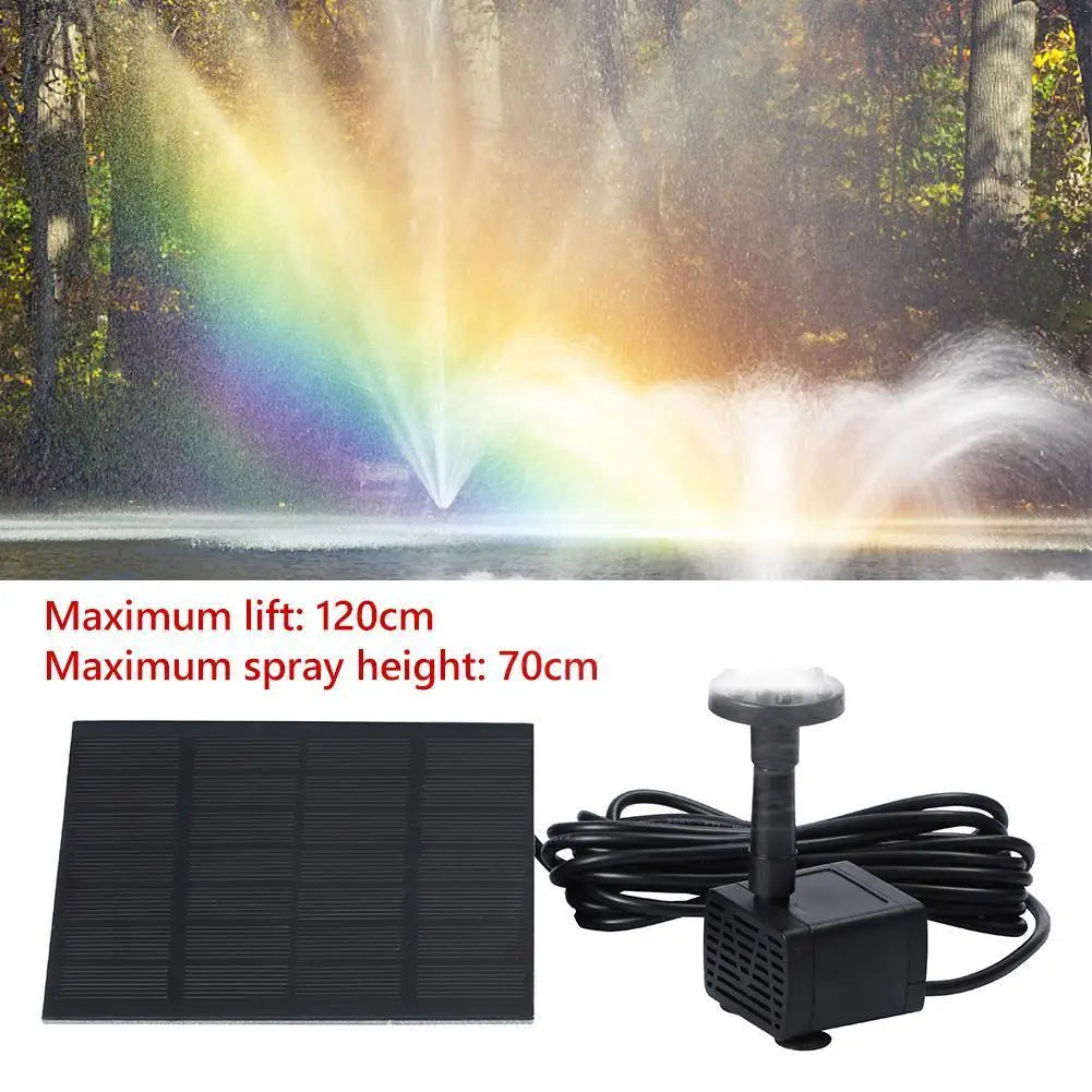1.5W Solar Fountain with Panel Water Pump with 6 Nozzles Solar Panel Kit Water Pump Energy Saving for Outdoor Fish Tank Aquarium