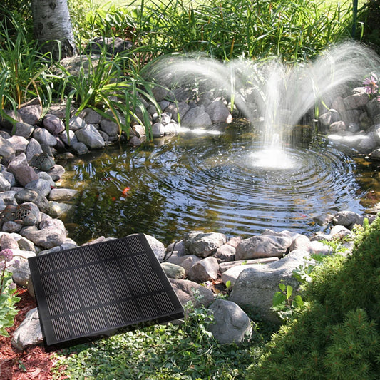 1.5W Solar Fountain with Panel Water Pump with 6 Nozzles Solar Panel Kit Water Pump Energy Saving for Outdoor Fish Tank Aquarium