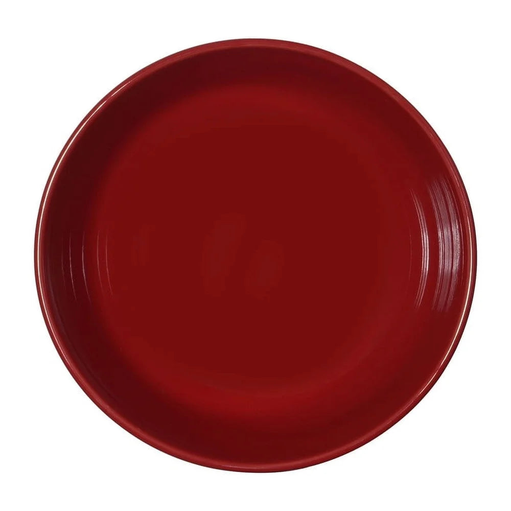 Stoneware Round 9 Inch Red Serving Bowl Dishwasher Microwave Safe Elegant Design Salad Soup Dessert Dish Durable Kitchenware