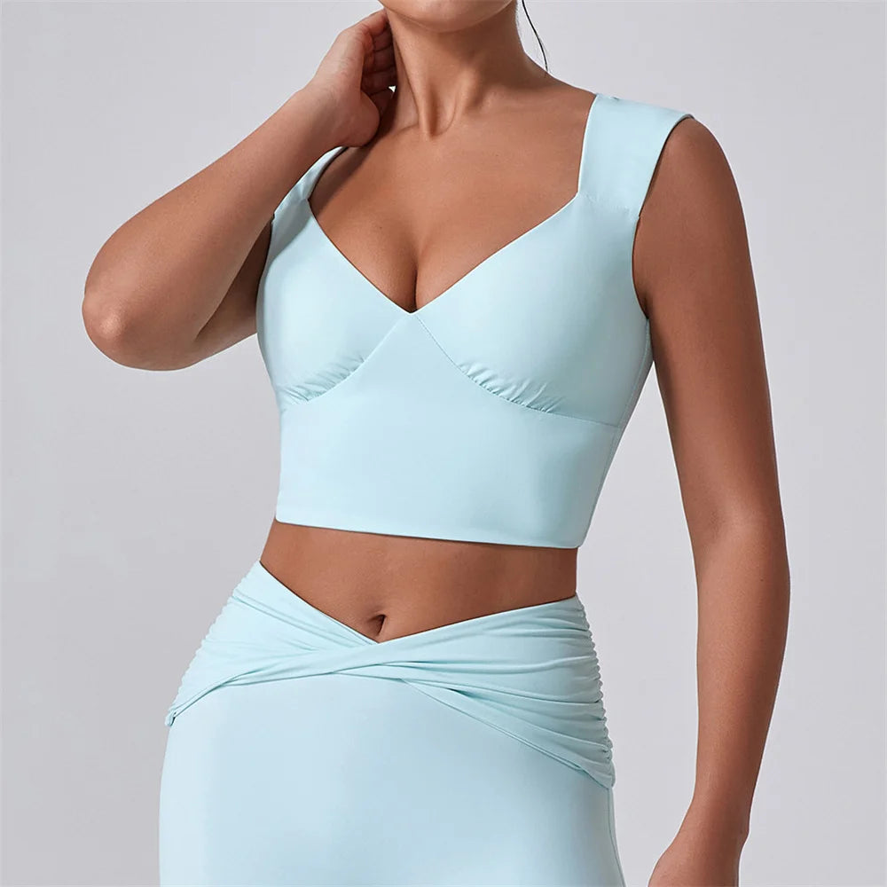 2PCS Women Yoga Set Workout Pant Outfits Fitness Sportswear Gym Tracksuit High Waist Flare Leggings Sports Bra Athletic Wear
