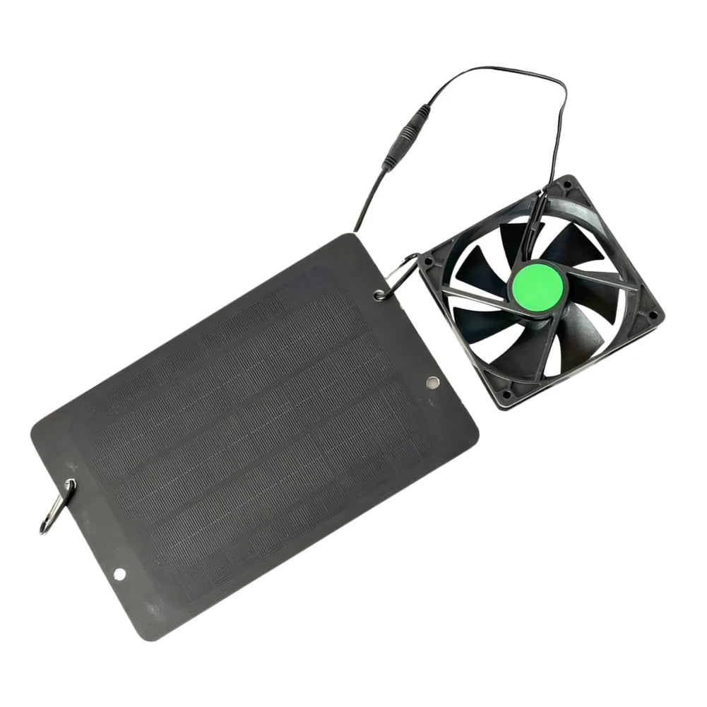 12V 10W Solar Exhaust Fan Waterproof IP65 Silent Cooling Fan for Dog Kennel Chicken Coop Greenhouse