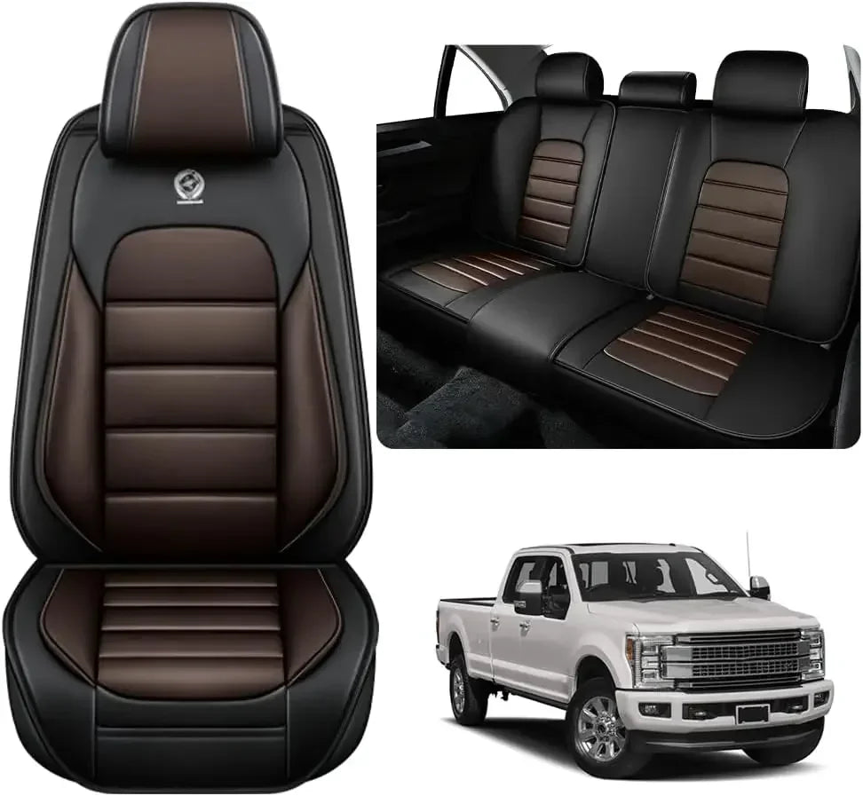 Seat Covers Fit for Toyota Tacoma 2006-2024, Waterproof Nappa Leather Full Coverage Truck Seat Cover, Muscle Sport Style Auto In