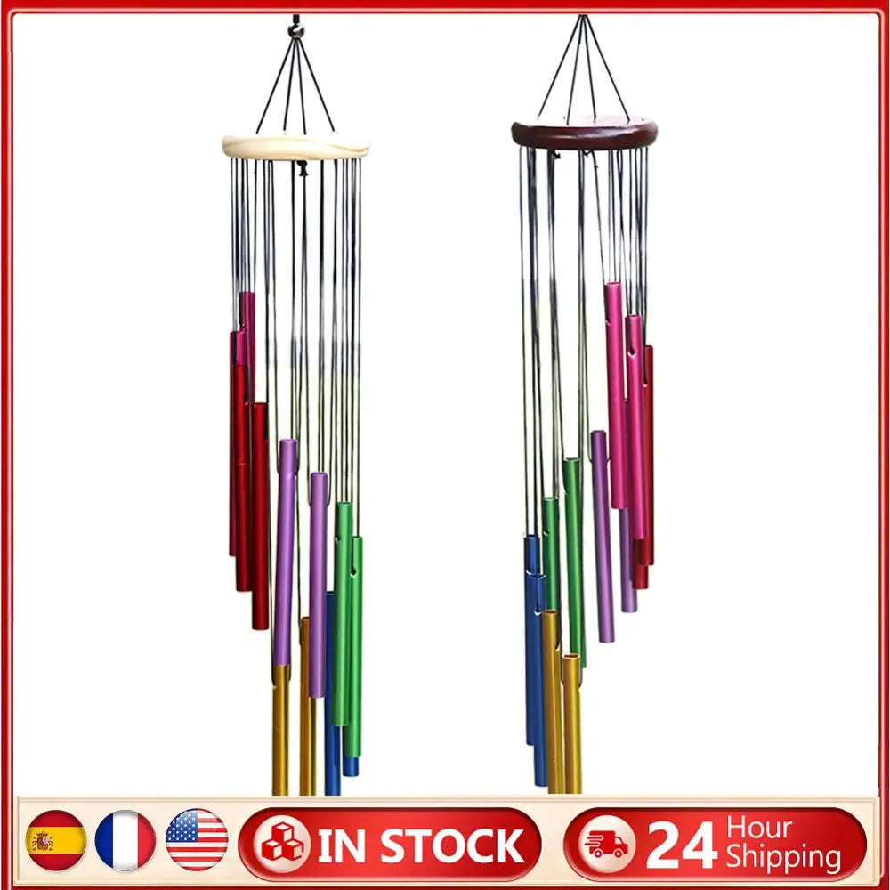 Outdoor Garden Wind Chime 12 Metal Tubes with Hook Wind Chimes Pendant Hanging Metal Pipe Wind Chimes Bells for Garden Home Yard