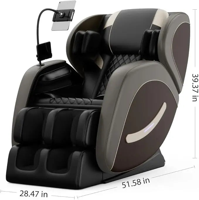 L-Shaped Full Body Massage Chair Recliner – Zero Gravity Reclining Chair with Air Pressure Massage for Adults