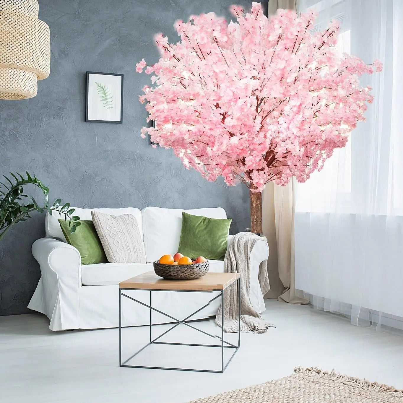 1Pc Artificial Cherry Blossom Tree, Handmade Pink Fake Cherry Blossom Tree Centerpieces for Wedding Party Christmas Garden