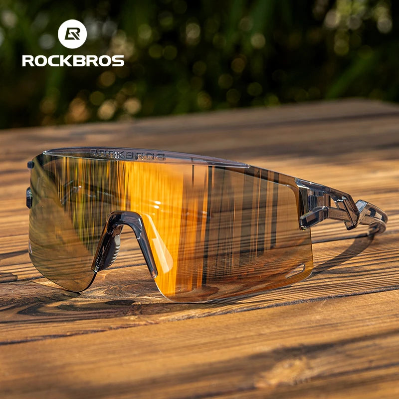 ROCKBROS Ultra-Light Cycling Sunglasses for Men Women Photochromic UV Protection Cycling Goggles Windproof Men Sunglass MTB Road