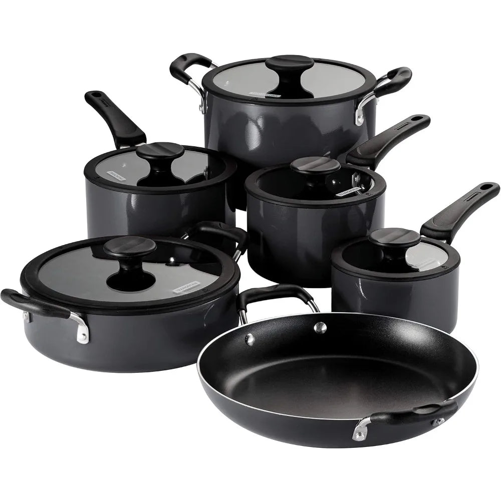 Tramontina Gray 11 Piece Aluminum Nonstick Pots And Pans Set