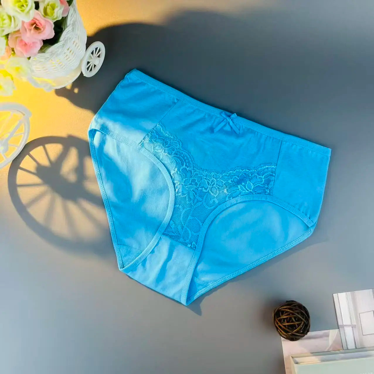 20PCS high-waisted panties with body-shaping design, breathable underwear for women, plus-size solid color lace lingerie