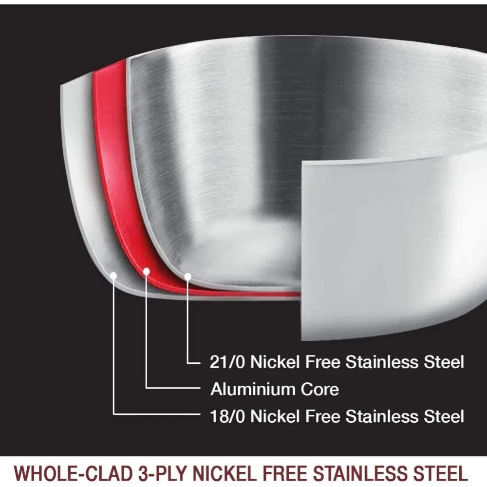 14 Piece Stainless Steel Cookware Set Whole Clad 3 Ply