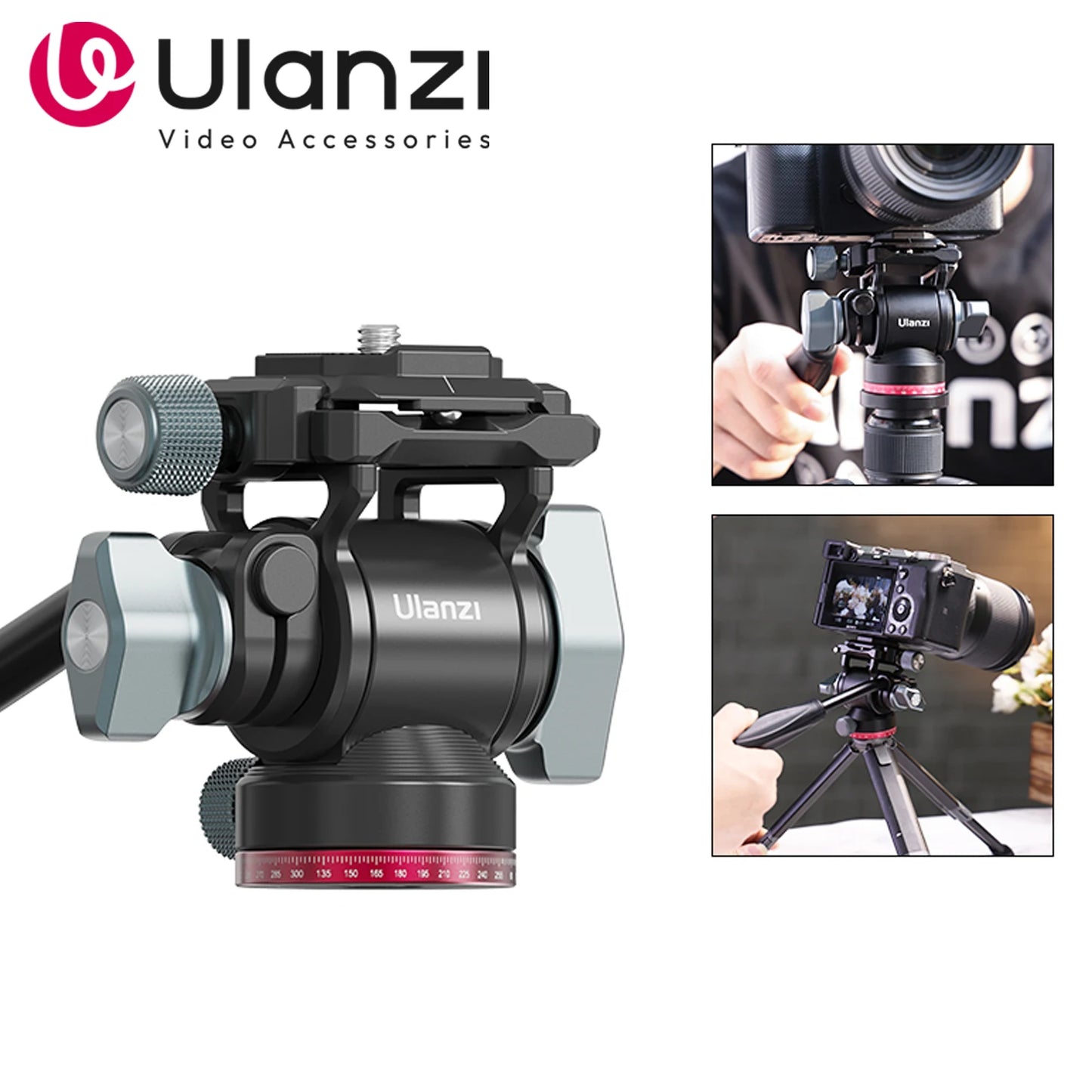 Ulanzi U-190 Fluid Hydraulic Ball Head for DSLR Tripod Arca
