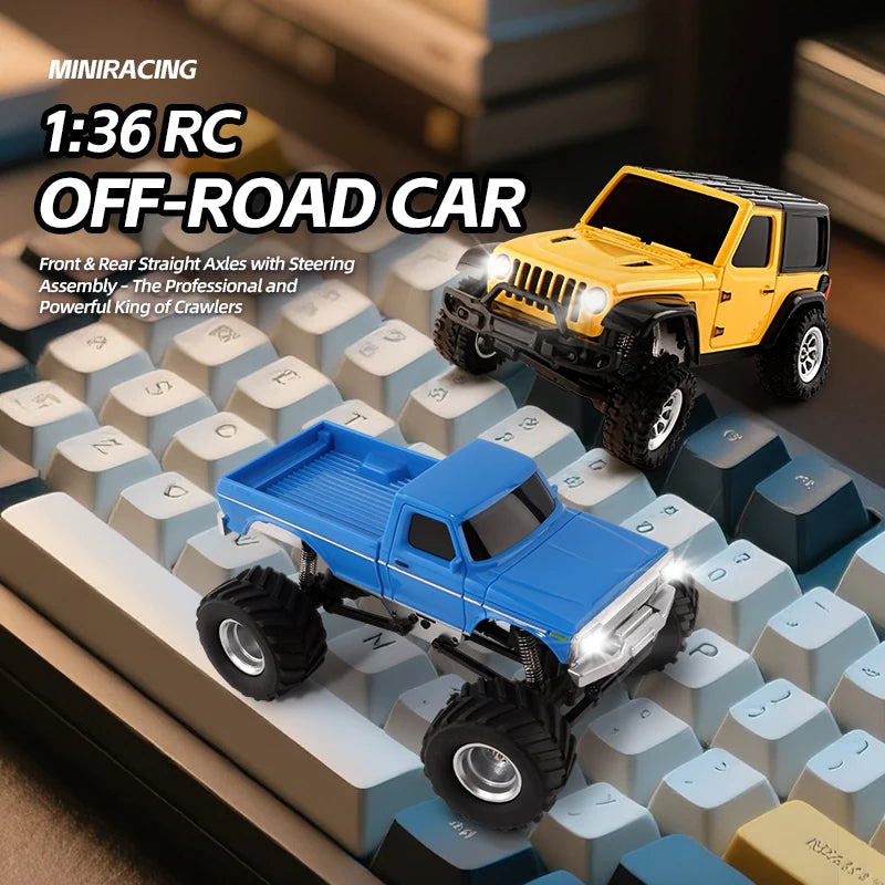 1/36 RC Crawler Car 2.4G 4WD Off-road Climbing Electric Remote Contorl Vehicle RTR Model with LED Lights Toys for Children