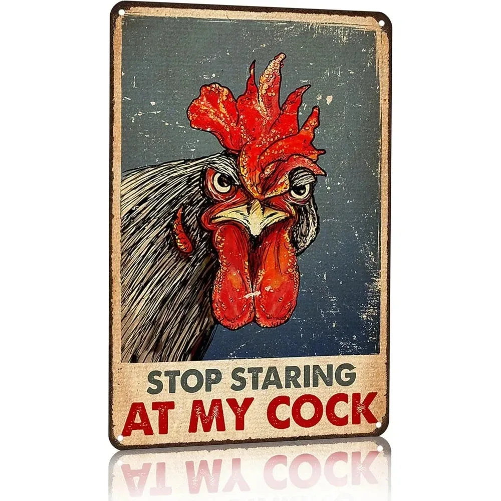 FarmLaughs Whimsical Chicken Sign | Funny Aluminum Decor | Farmhouse/Garden Wall Art | Rustic Aluminum, Chicken Yoga & Hen House