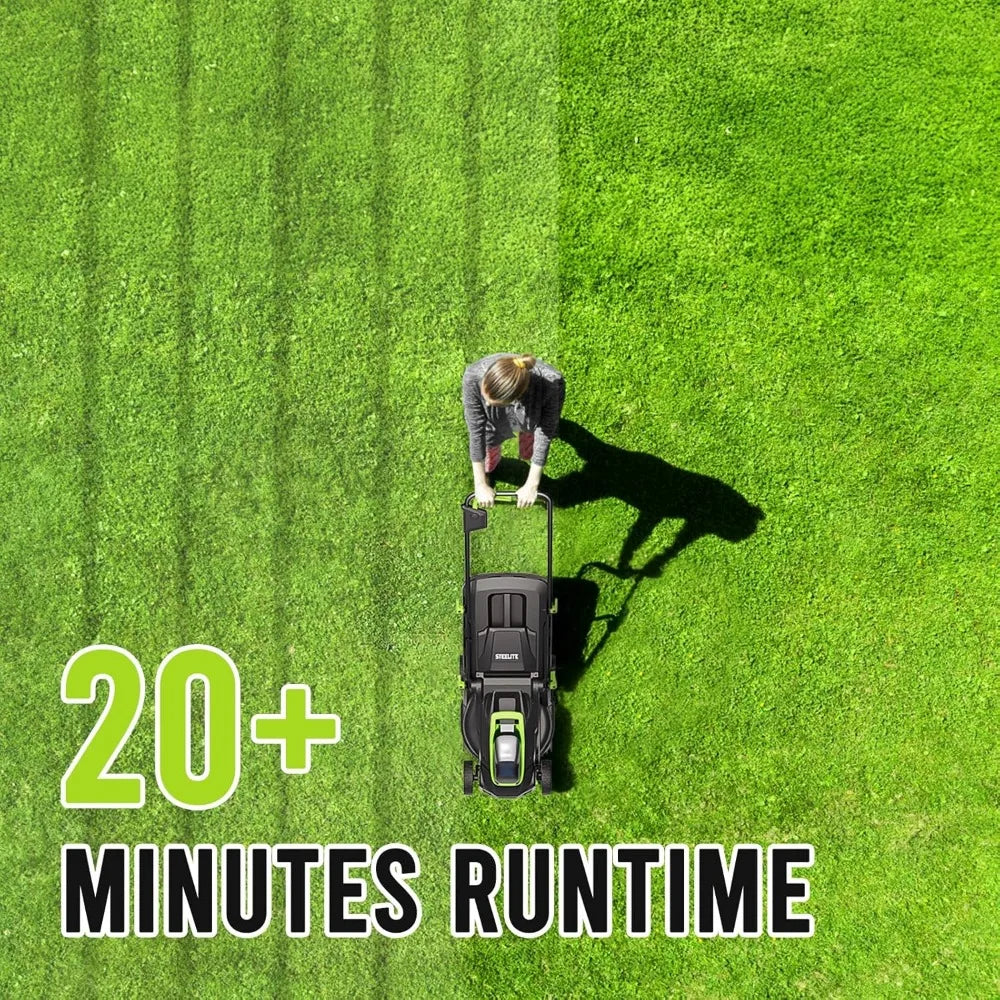 13-Inch Cordless Lawn Mower, 21V 4.0Ah Electric Mower with Brushless Motor, 5-Position Height Adjustment, Lightweight,