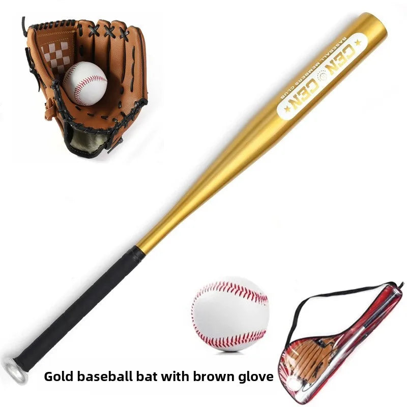 Beginner Children's Baseball Equipment Set Leather Glove Youth Bapa Aluminum Alloy Basswood Oak Training Baseball Bat