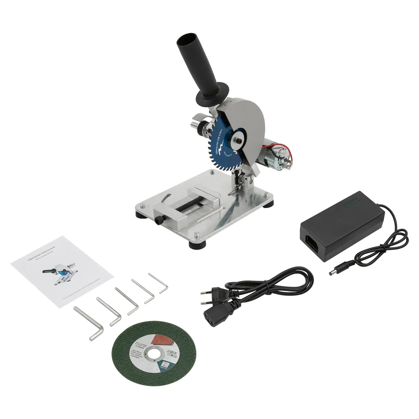 96W Table Saw Multifunction 2*Saw Blade 0-45° for Wood Steel Aluminum Cutting Saving Time 9000rpm Portable Tabletop Saw