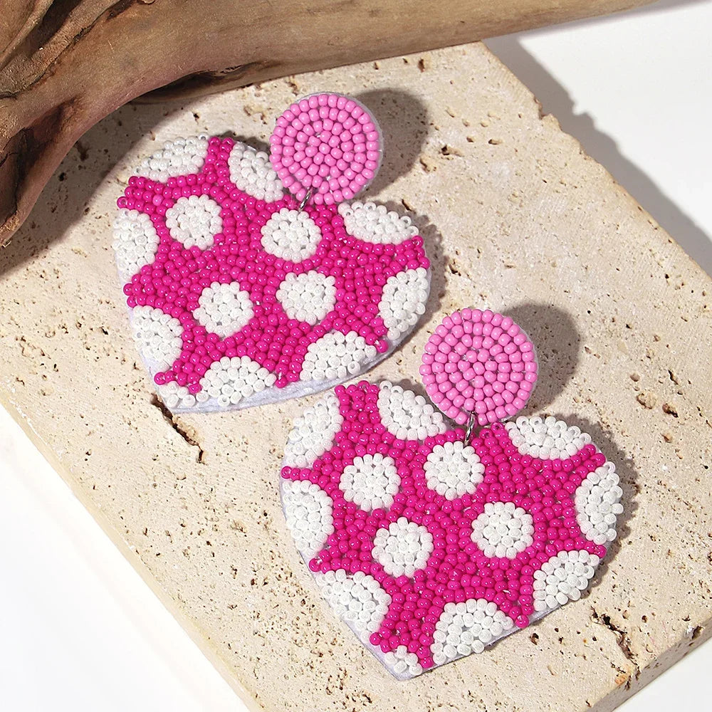 AENSOA Bohemian Starfish Seed Bead Drop Earrings Women