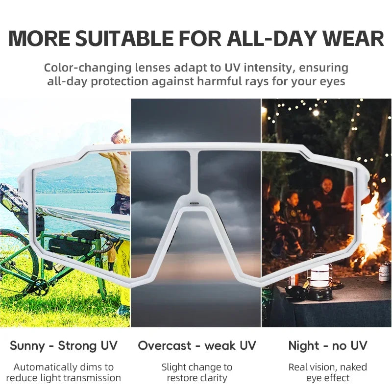 ROCKBROS Cycling Glasses Polarized Photochromic Sunglasses Glasses Cycling Outdoor Sports UV400 MTB Road Women Men Bike Goggles