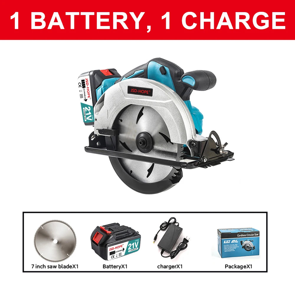 Brushless lithium electric circular saw 7 inch rechargeable portable woodworking saw stone cutting machine flip disc cutting saw