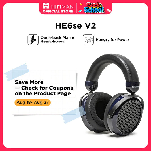 HIFIMAN HE6se Full-Size Over Ear Planar Magnetic Audiophile Headphones