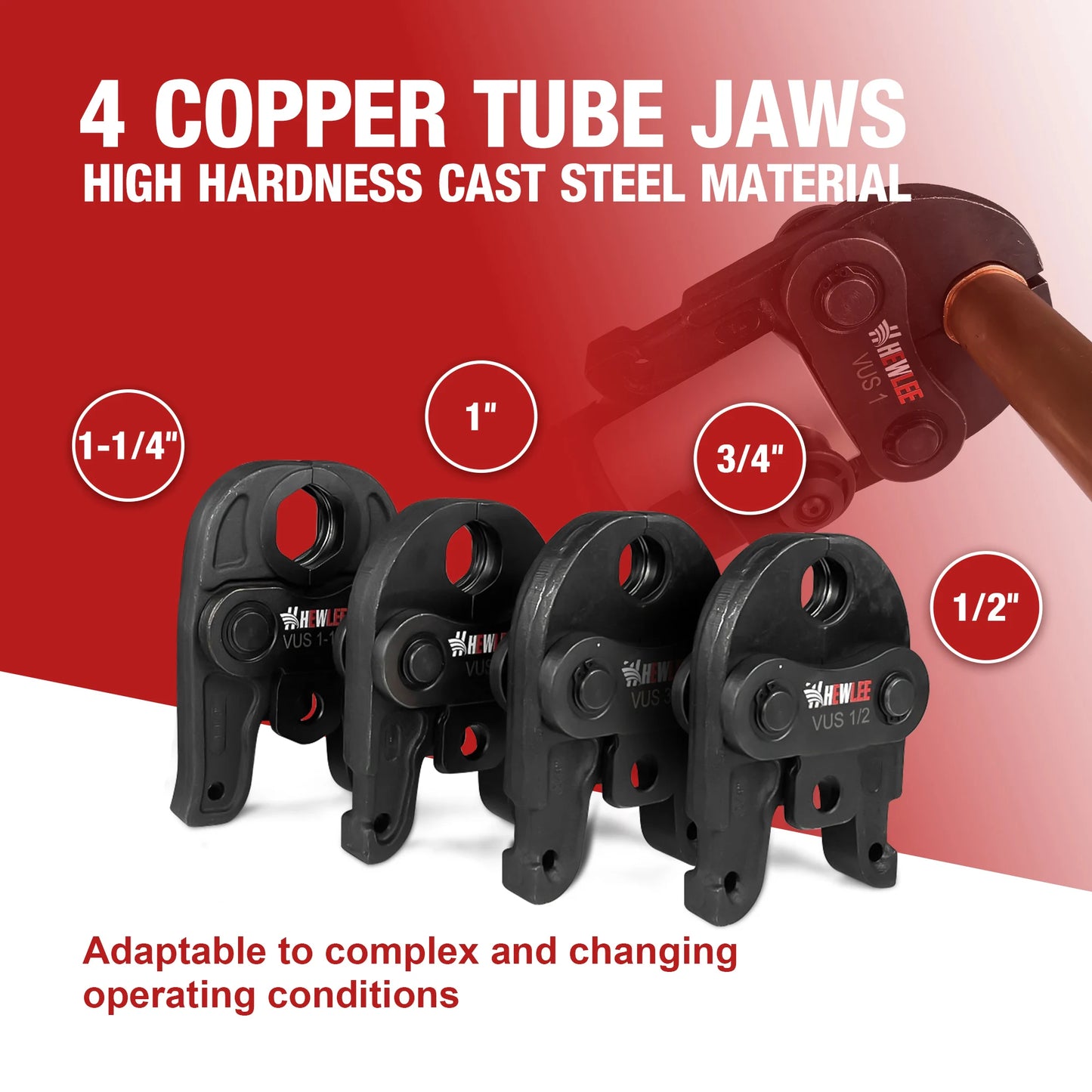 Pro Press Copper Crimper Propress Tool with 4 Jaws 1/2", 3/4", 1",1-1/4", Battery Powered Crimping Tool 42KN for US Standard Cop