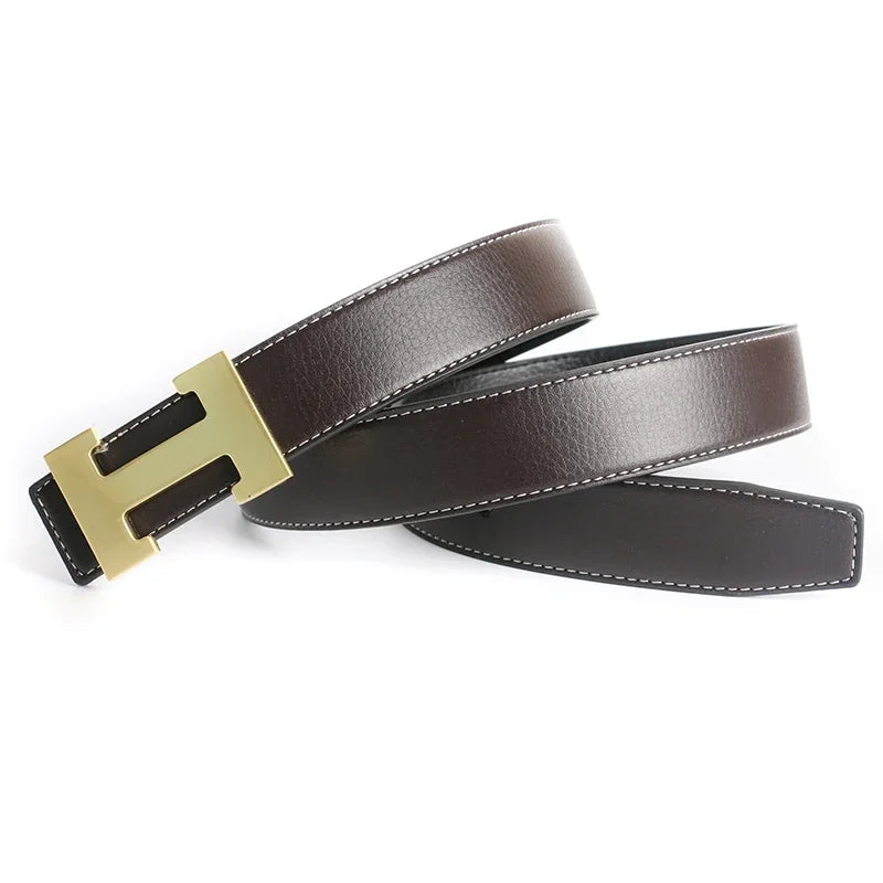 Red Luxury Designer Brand Cowhide H Belt Men High Quality Women Genuine Real Leather Dress Cowhide Strap for Jeans Waistband