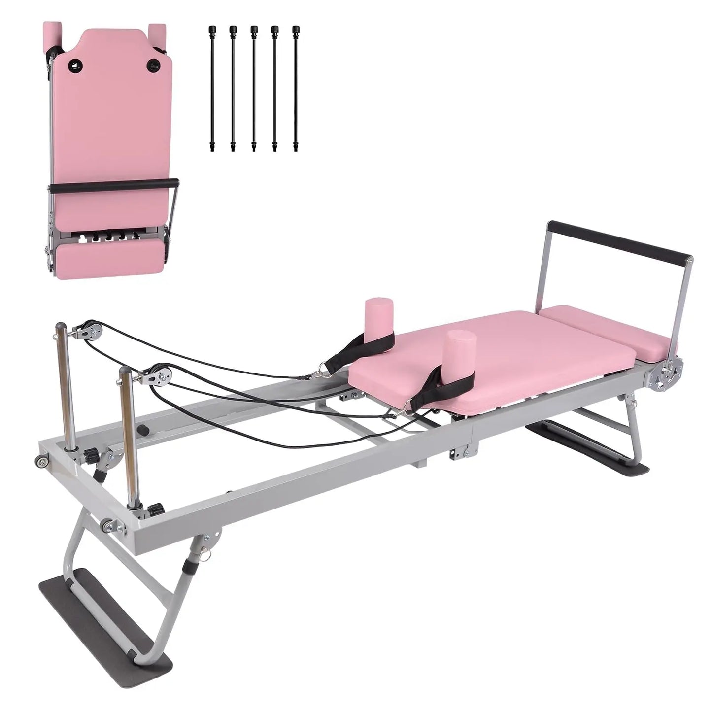 Pilates Reformer,Foldable Pilates Machine & Equipment for Home Use and Gym Workout,for Advanced and Beginners Users,Up to 250Lbs